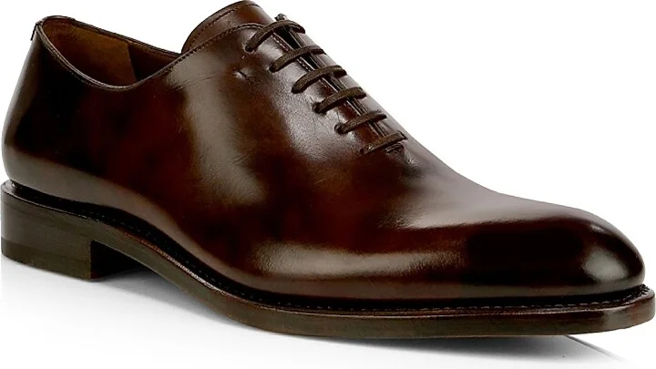 Men's Angiolo Lace-Up Leather Dress Shoes - Brown - Size 10 - Image 2