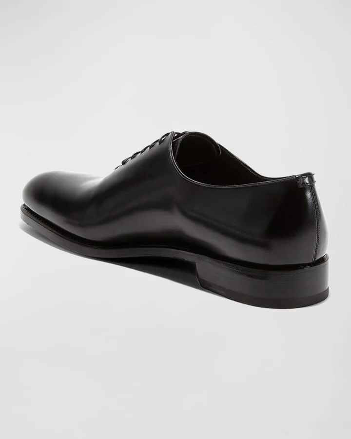 Men's Angiolo Tramezza Whole-Cut Leather Lace-Up Shoes - Image 4