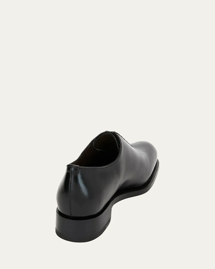 Men's Angiolo Tramezza Whole-Cut Leather Lace-Up Shoes - Image 2