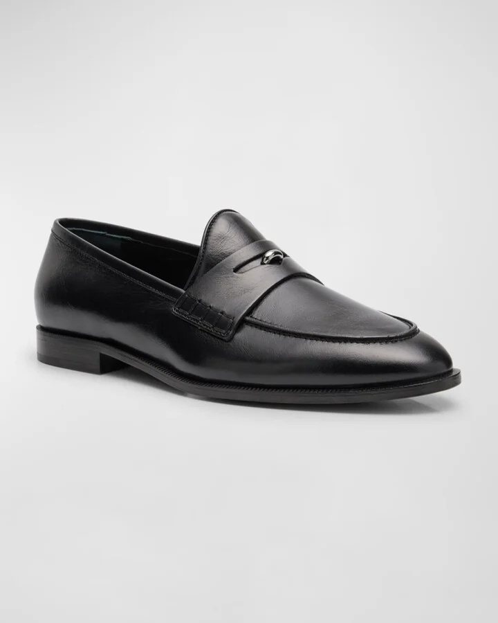 Men's Archiel Leather Penny Loafers - Image 4