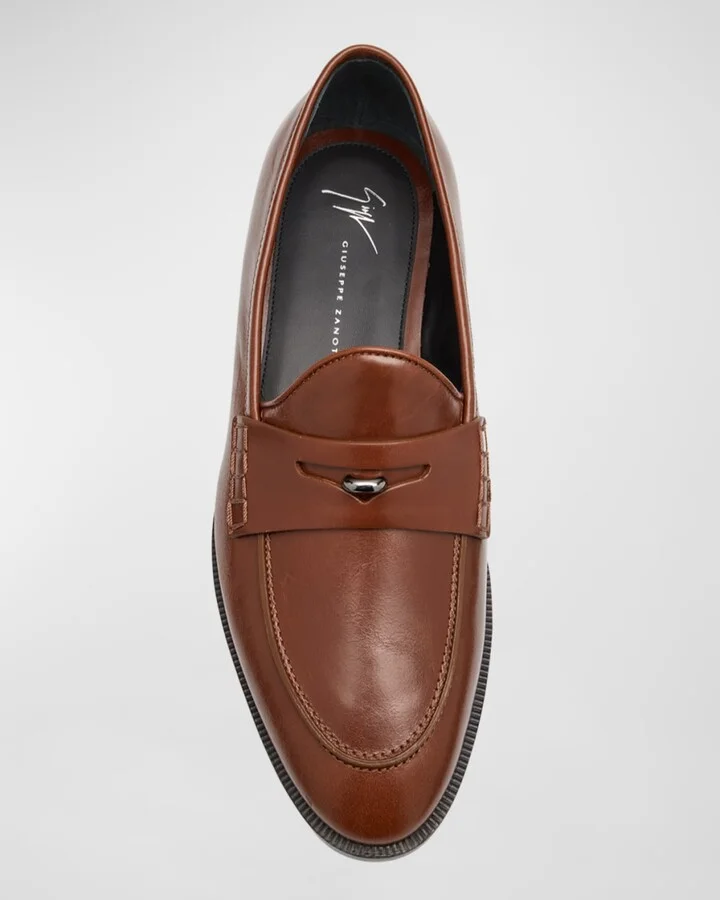Men's Archiel Leather Penny Loafers - Image 5