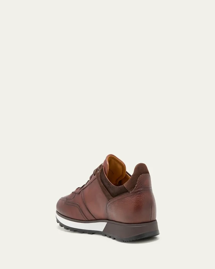 Men's Arco Mix-Leather Trainer Sneakers - Image 2