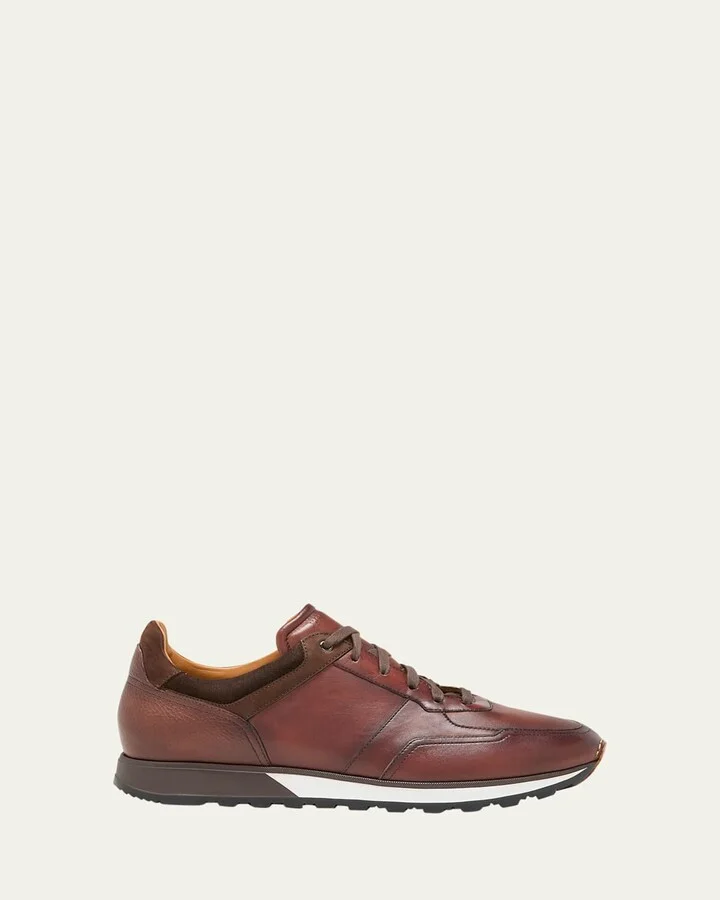 Men's Arco Mix-Leather Trainer Sneakers