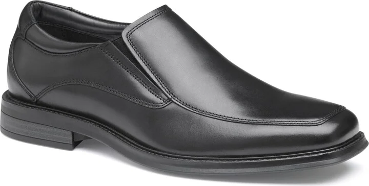 Men's Ardmore Black Leather Moc Toe Venetian Slip On Loafer Shoe