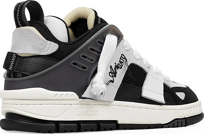 Men's Area Patchwork Low-Top Sneakers - Black White - Size 9 - Image 3