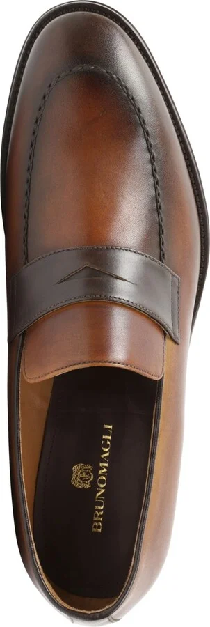 Men's Arezzo Slip On Loafers - Cognac, Dark Brown - Image 4