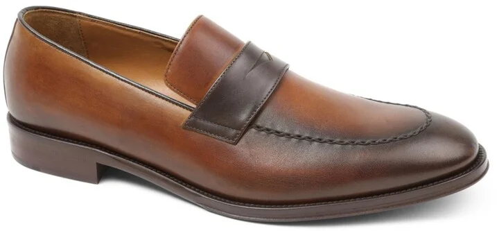 Men's Arezzo Slip On Loafers - Cognac, Dark Brown