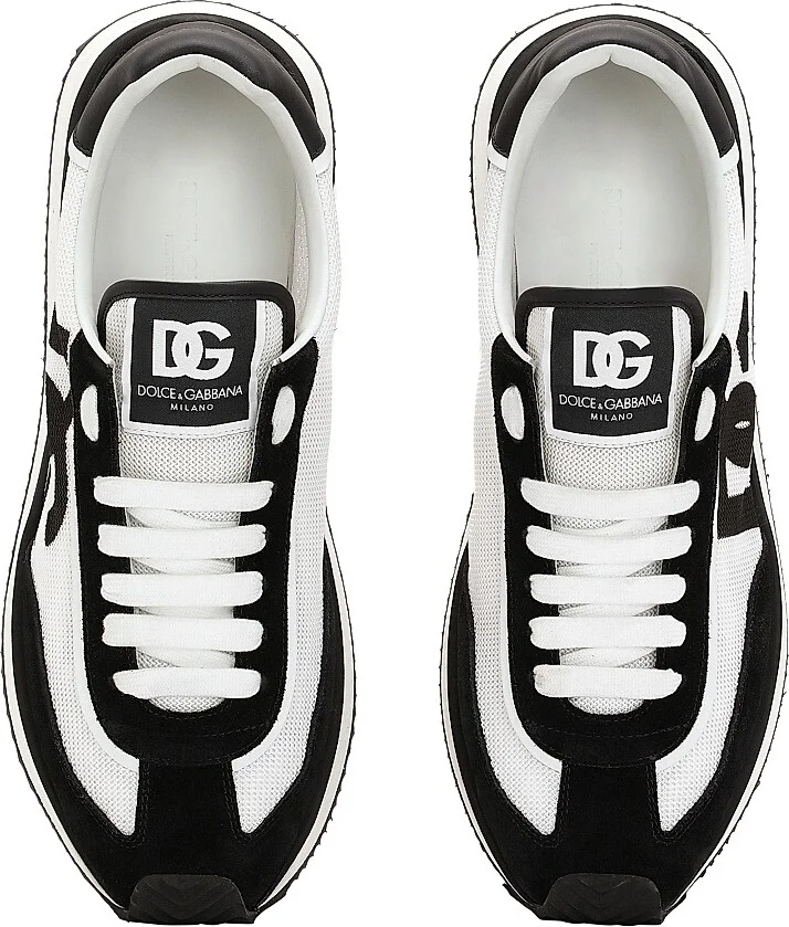 Men's Aria DG Logo Low-Top Sneakers - White Black - Size 7 - Image 4