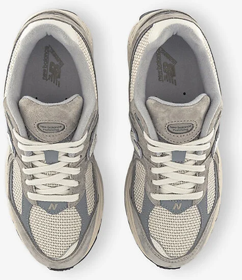 Mens Arid Stone Linen 2002 Panelled Suede Trainers 10.5 - Image 2