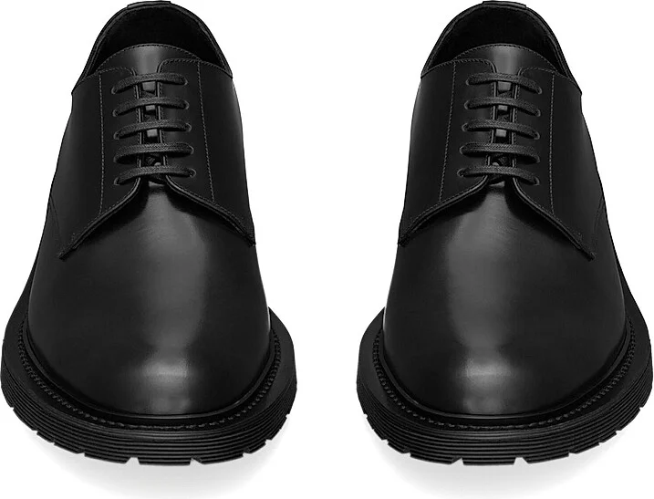 Men's Army Derbies in Smooth Leather - Black - Size 6 - Image 2