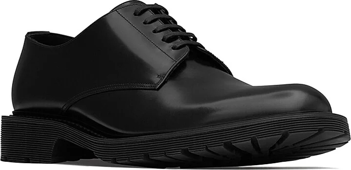 Men's Army Derbies in Smooth Leather - Black - Size 6 - Image 3