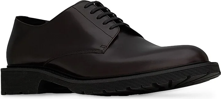Men's Army Derbies in Smooth Leather - Black - Size 6 - Image 4