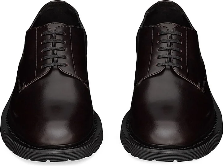 Men's Army Derbies in Smooth Leather - Black - Size 6 - Image 5