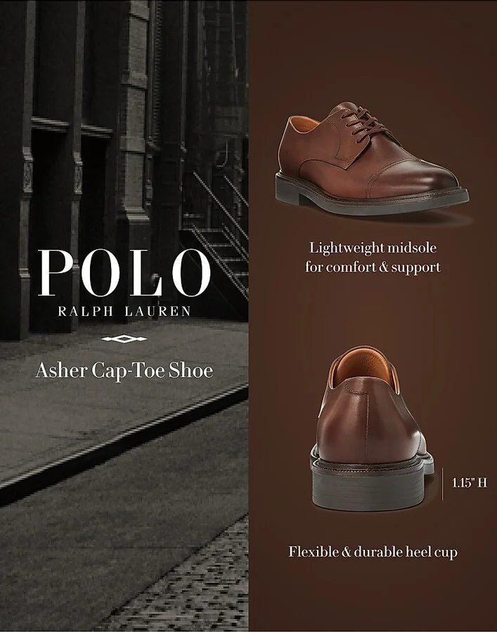 Men's Asher Cap-Toe Leather Oxfords - Black - Size 10 - Image 11