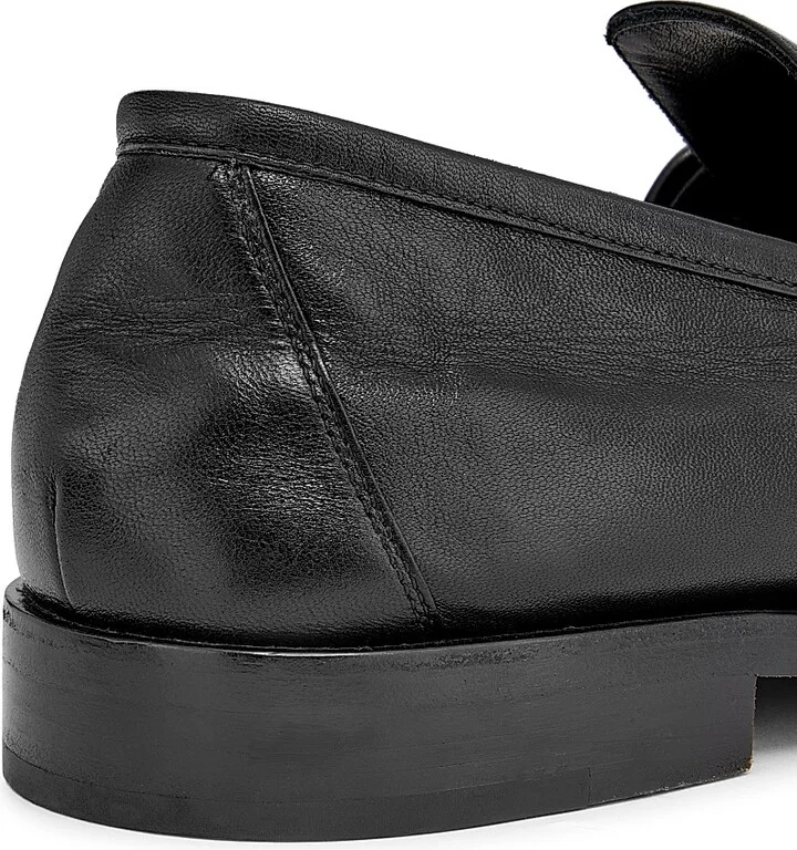 Men's Astaire Knot-Embellished Leather Loafers - Black - Size 7 - Image 3