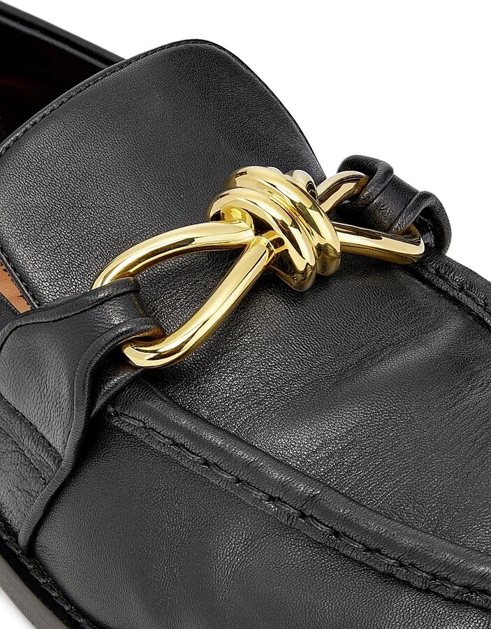 Men's Astaire Knot-Embellished Leather Loafers - Black - Size 7 - Image 5