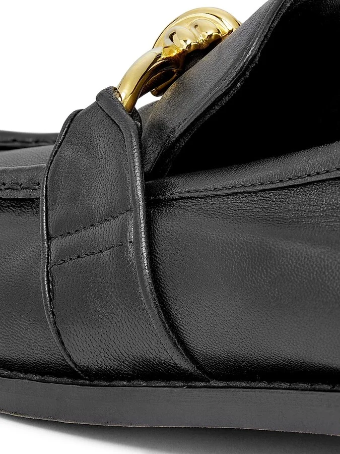 Men's Astaire Knot-Embellished Leather Loafers - Black - Size 7 - Image 6