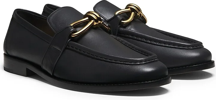 Men's Astaire Knot-Embellished Leather Loafers - Black - Size 7 - Image 7