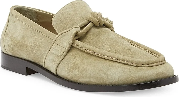 Men's Astaire Leather Knot-Detail Loafers - Taupe - Size 8 - Image 2
