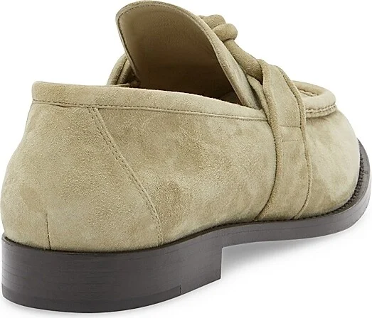 Men's Astaire Leather Knot-Detail Loafers - Taupe - Size 8 - Image 3