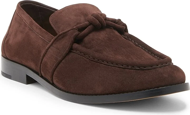 Men's Astaire Leather Knot-Detail Loafers - Taupe - Size 8 - Image 7