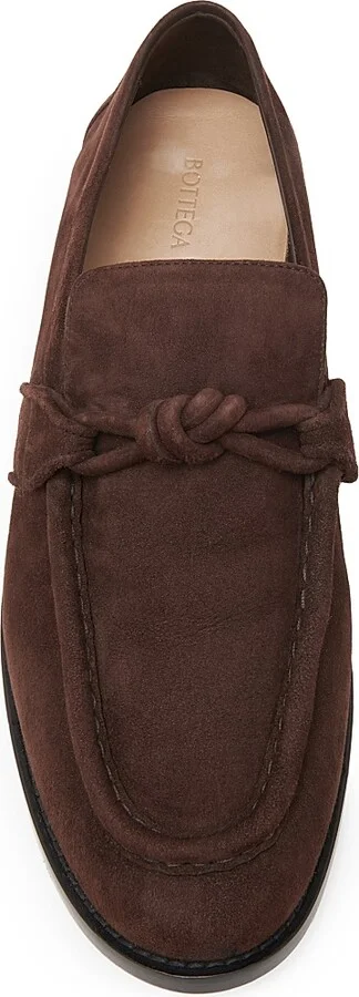 Men's Astaire Leather Knot-Detail Loafers - Taupe - Size 8 - Image 9