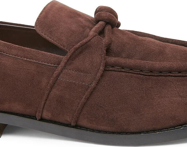 Men's Astaire Leather Knot-Detail Loafers - Taupe - Size 8 - Image 10