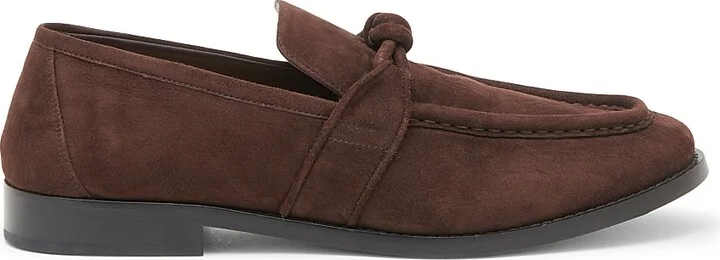 Men's Astaire Leather Knot-Detail Loafers - Taupe - Size 8 - Image 11