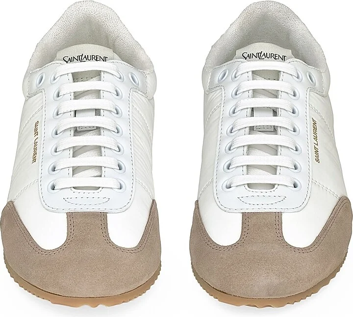 Men's Aston Sneakers in Leather and Nylon - White Grey - Size 8 - Image 4