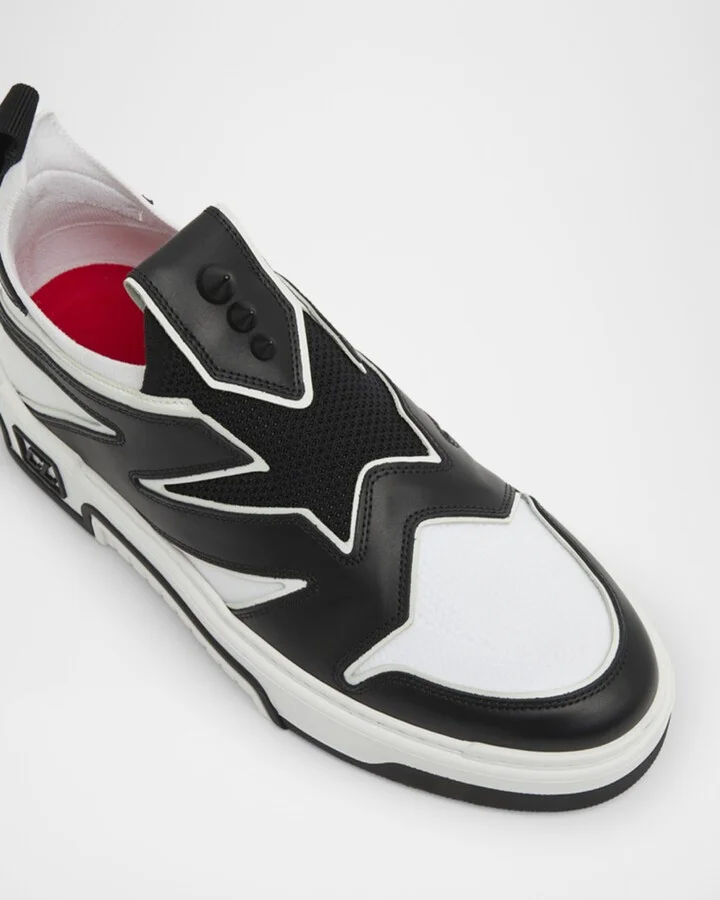 Men's Astroflash Mesh and Leather Low-Top Sneakers - Image 3