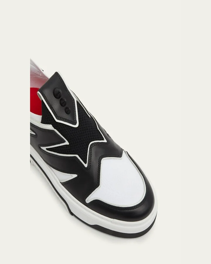 Men's Astroflash Mesh and Leather Low-Top Sneakers - Image 5