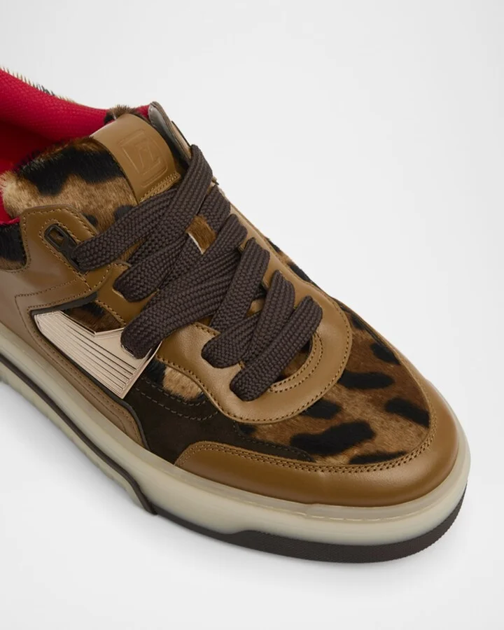 Men's Astroloubi Calf-Hair & Leather Low-Top Sneakers - Image 3