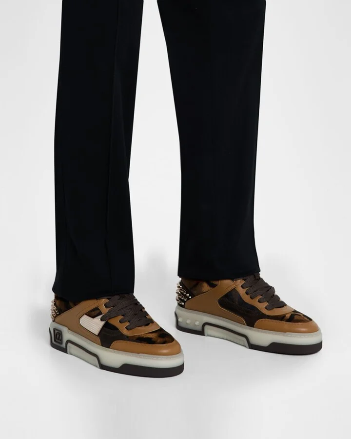 Men's Astroloubi Calf-Hair & Leather Low-Top Sneakers - Image 4