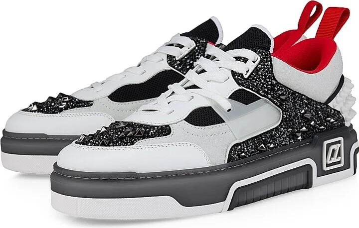 Men's Astroloubi Strass Eternity Sneakers - White Black - Size 8 - Image 2