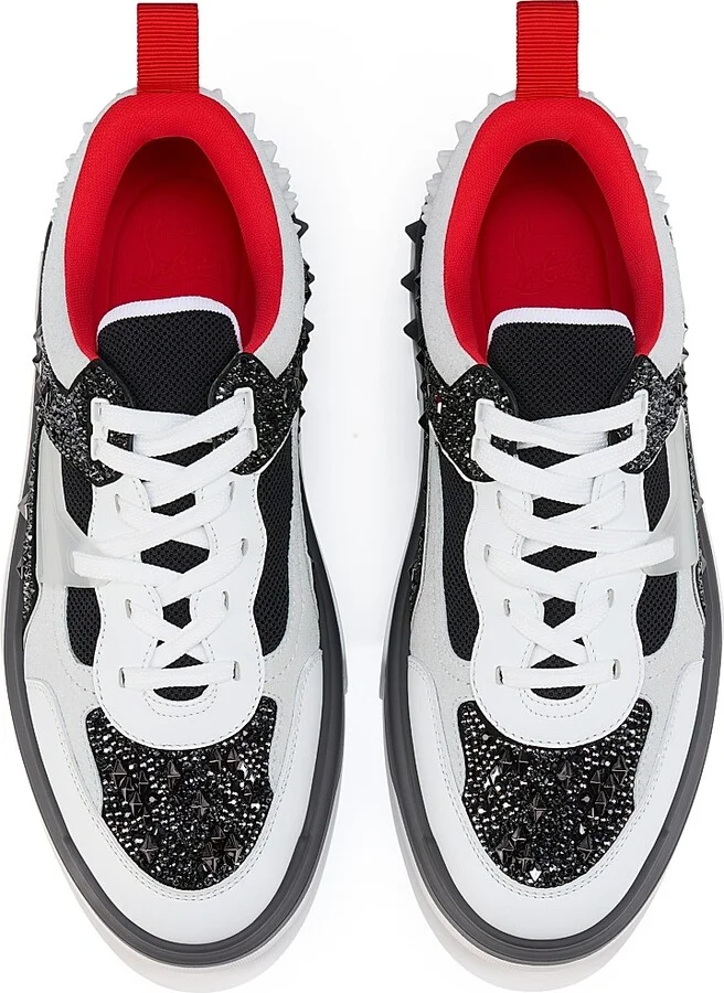 Men's Astroloubi Strass Eternity Sneakers - White Black - Size 8 - Image 4