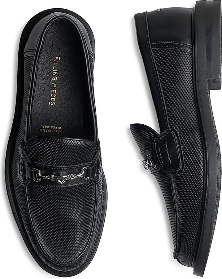 Men's Aten Leather Loafers - Black - Size 9 - Image 3
