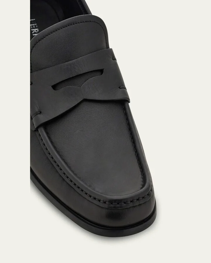 Men's Athen Leather Moc-Toe Penny Loafers - Image 2