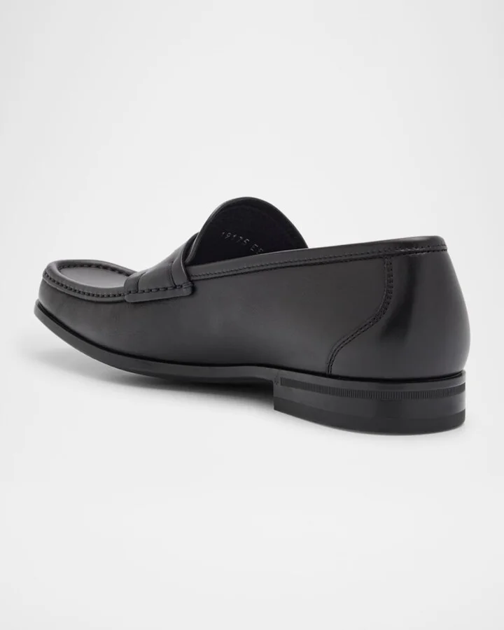 Men's Athen Leather Moc-Toe Penny Loafers - Image 2
