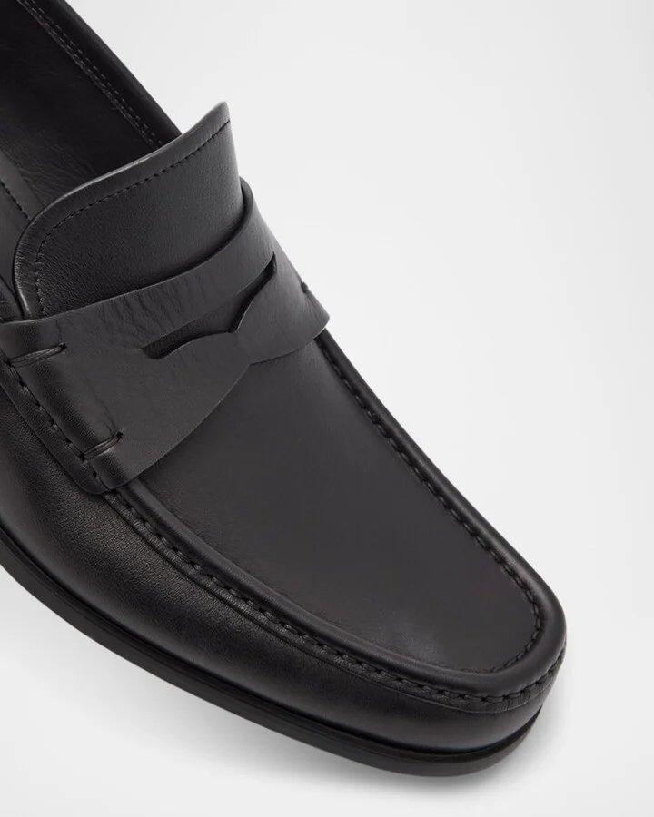 Men's Athen Leather Moc-Toe Penny Loafers - Image 3