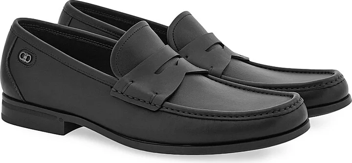 Men's Athen Leather Penny Loafers - Nero - Size 9 - Image 2