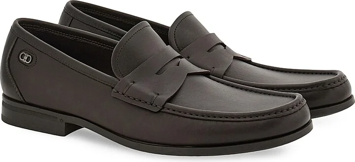 Men's Athen Leather Penny Loafers - Nero - Size 9 - Image 7
