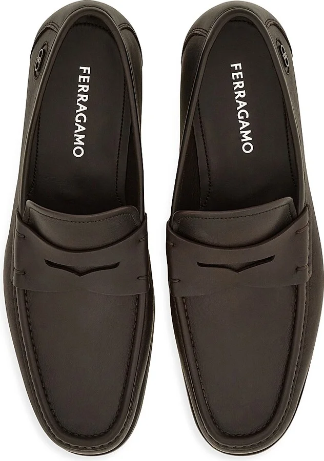 Men's Athen Leather Penny Loafers - Nero - Size 9 - Image 8