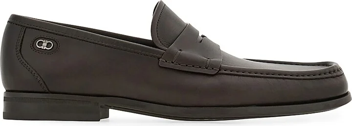 Men's Athen Leather Penny Loafers - Nero - Size 9 - Image 11