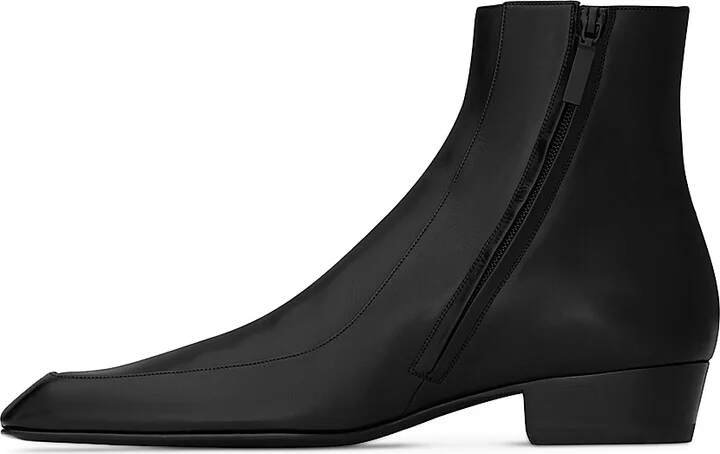 Men's Augustin Boots in Smooth Leather - Black - Size 7 - Image 3