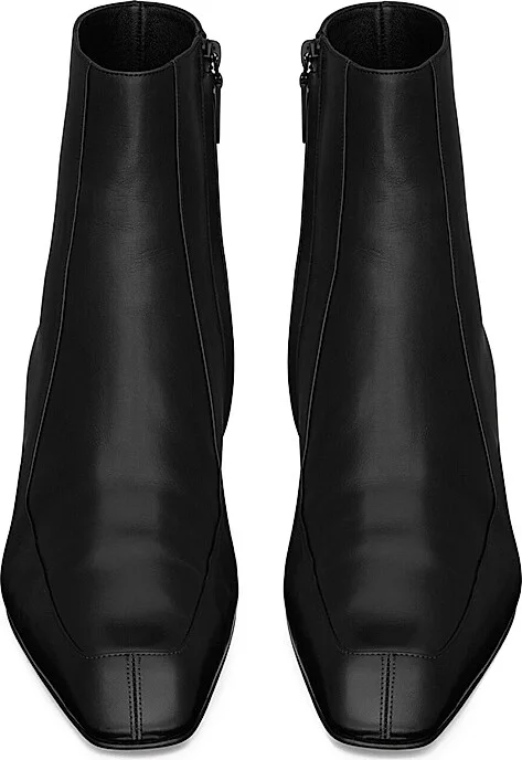 Men's Augustin Boots in Smooth Leather - Black - Size 7 - Image 4