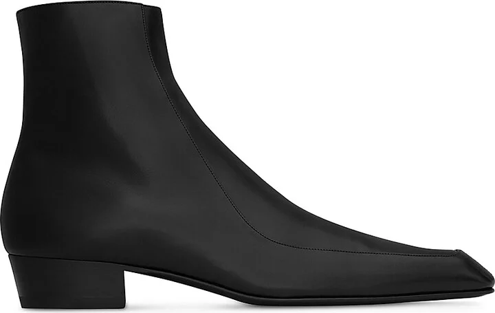 Men's Augustin Boots in Smooth Leather - Black - Size 7