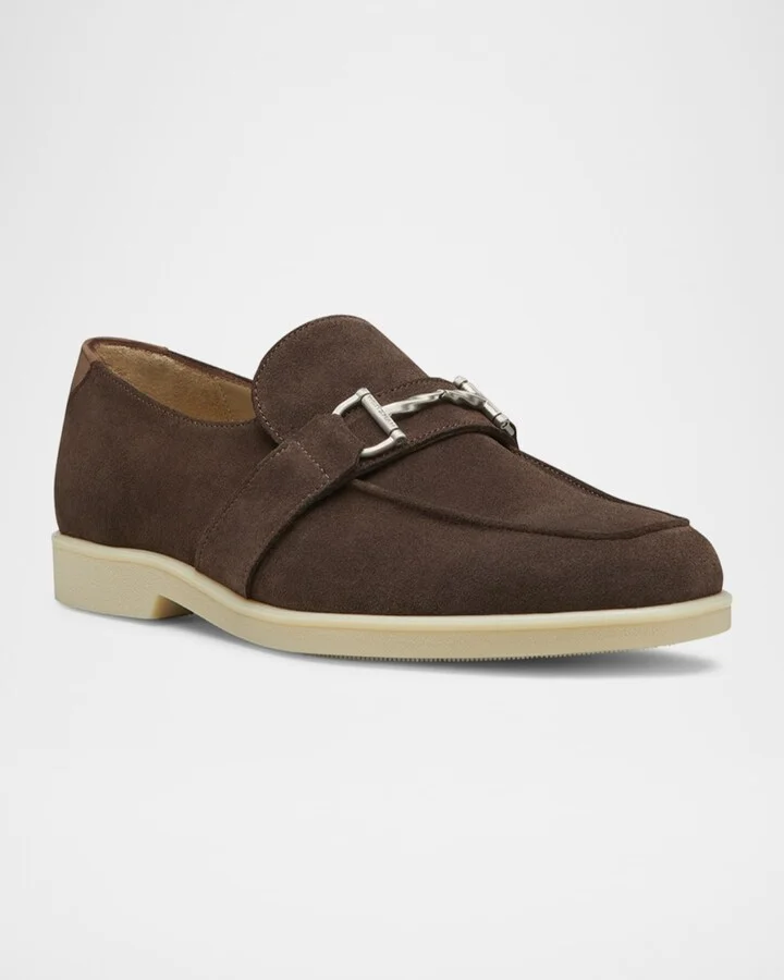 Men's Aurelio Nubuck Twisted Bit Loafers - Image 8