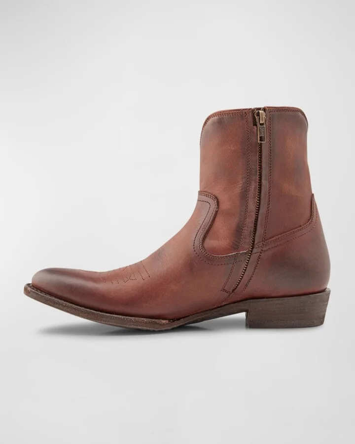 Men's Austin Side-Zip Leather Boots - Image 2