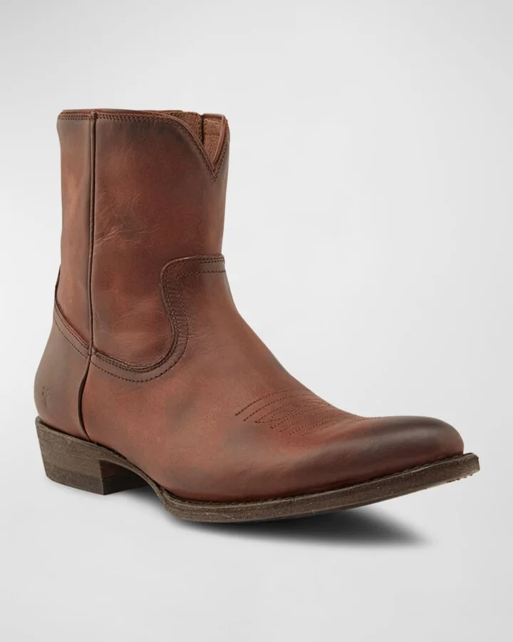 Men's Austin Side-Zip Leather Boots - Image 4