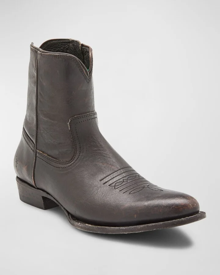 Men's Austin Side-Zip Leather Boots - Image 4
